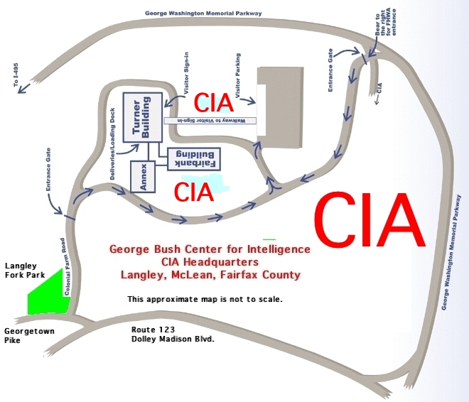 map to CIA headquarters on Colonial Farm Road in McLean