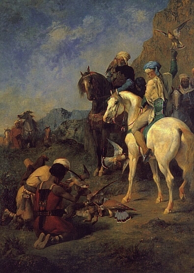 Eugene Fromentin:  Falcon Hunting in Algeria; The Quarry (Painted 1862)