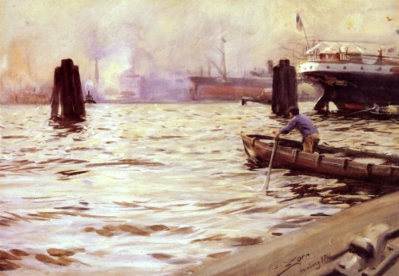 Hamburgs Hamn, Painted by Anders Zorn in 1891