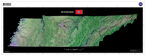 Tennessee color Landsat map